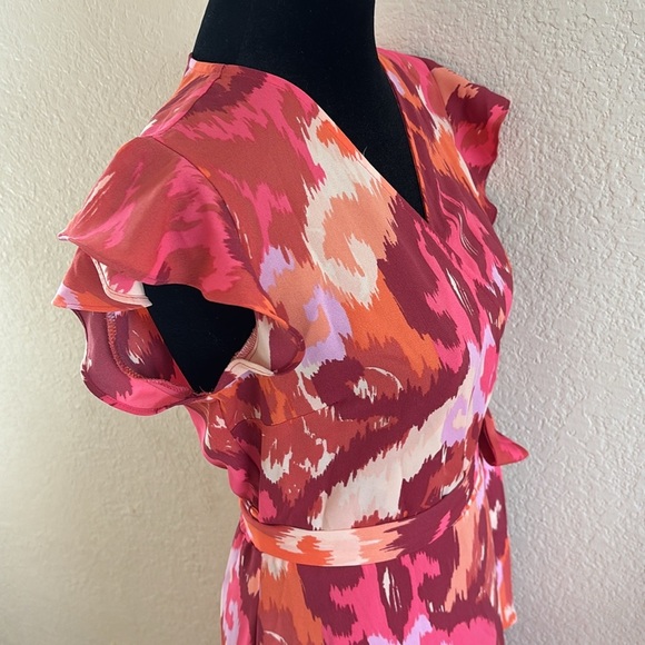 Bar III Flutter-Sleeve Wrap Pink Paisley Maxi Dress 0028 - Picture 8 of 9